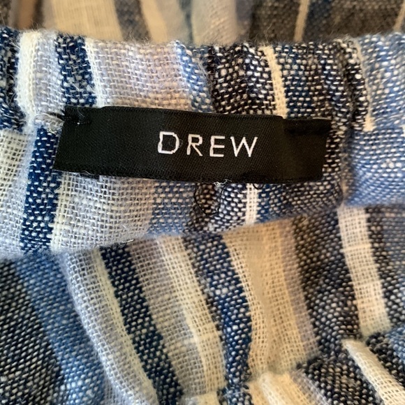 Anthropologie DREW linen Emerson striped strapless pull on split leg jumpsuit - Picture 11 of 12